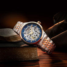 Load image into Gallery viewer, roamer competence skeleton iii swiss made automatic stp6-15 3 hands ss iprosegold two tone mechanical wrist-watch - analog - self winding