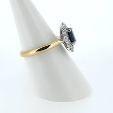 Load image into Gallery viewer, 18kt Yellow Gold - Sapphire and Lab Diamond Cluster