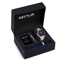 Load image into Gallery viewer, sector 230 43mm auto 3h blue dial stainless steel bracelet & blue silicone