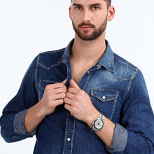 Load image into Gallery viewer, sector chronograph quartz gents stainless steel white dial bracelet watch