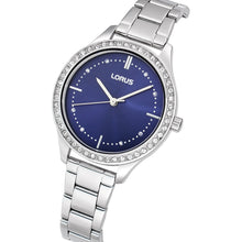 Load image into Gallery viewer, lorus quartz ladies gold plated black dial bracelet watch