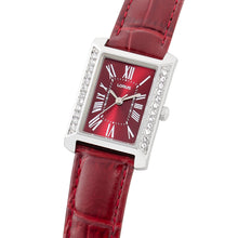 Load image into Gallery viewer, lorus quartz ladies stainless steek burgundy dial strap watch