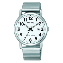 Load image into Gallery viewer, lorus quartz gents stainless steel white dial expand