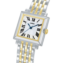 Load image into Gallery viewer, lorus quartz ladies two tone white dial bracelet watch