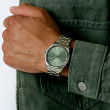 Load image into Gallery viewer, lorus quartz gents stainless steel green dial bracelet watch