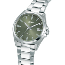 Load image into Gallery viewer, lorus quartz ladies stainless steel green dial bracelet watch