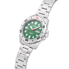 Load image into Gallery viewer, lorus automatic gents stainless steel green dial bracelet watch