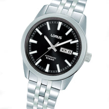 Load image into Gallery viewer, lorus automatic gents stainless steel black dial bracelet watch