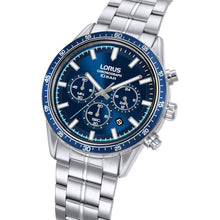 Load image into Gallery viewer, lorus quartz chronograph gents stainless steel blue dial bracelet watch