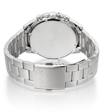 Load image into Gallery viewer, lorus quartz chronogrpah gents stainless steel blue dial bracelet watch