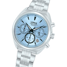 Load image into Gallery viewer, lorus quartz chronograph gents stainless steel blue dial bracelet watch