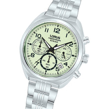 Load image into Gallery viewer, lorus quartz chronograph gents stainless steel green dial bracelet watch