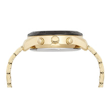 Load image into Gallery viewer, lorus quartz dual time gold plated black dial bracelet watch