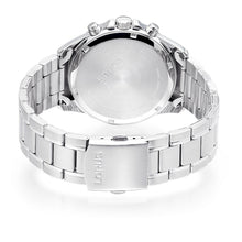 Load image into Gallery viewer, lorus solar chronograph gents stainless steel black dial bracelet watch