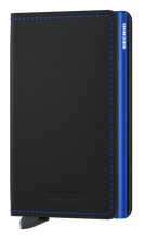 Load image into Gallery viewer, Slimwallet Matte Black & Blue