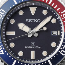 Load image into Gallery viewer, seiko prospex solar divers pepsi bezel navy dial