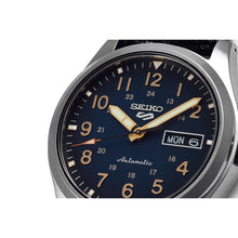 Load image into Gallery viewer, seiko seiko 5 sports field watch automatic navy dial, 39.4mm, 10bar, calf strap watch