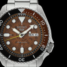Load image into Gallery viewer, seiko 5 sports skx burnt orange skeleton style