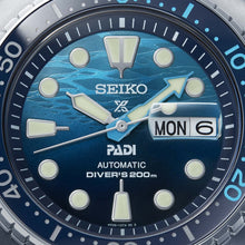 Load image into Gallery viewer, seiko prospex �great blue� king turtle padi special edition
