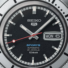 Load image into Gallery viewer, seiko 5 sports 1968 'pepper black' 1968 recreation limited edition