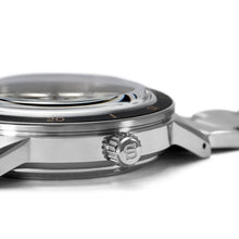Load image into Gallery viewer, seiko presage style 60 automatic dual time, open heart, black dial, 40.8mm 5bar, bracelet watch