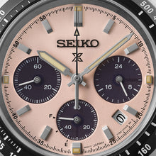Load image into Gallery viewer, seiko prospex pink solar speedtimer 39mm bracelet watch