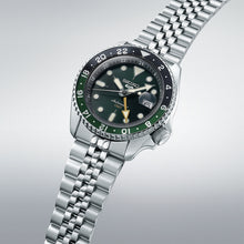 Load image into Gallery viewer, seiko 5 sports skx gmt black & green bezel with a green dial