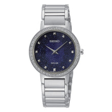 Load image into Gallery viewer, seiko solar ladies stainless steel blue dial bracelet watch