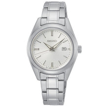 Load image into Gallery viewer, seiko quartz ladies stainless steel white dial bracelet watch
