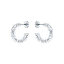 Load image into Gallery viewer, ted baker crystal hoop silver earrings