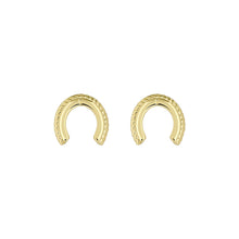 Load image into Gallery viewer, ted bakerlouiee lucky horseshoe stud earring goldtone