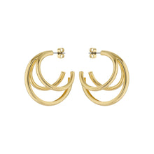 Load image into Gallery viewer, ted bakerhenreta triple hoop earring gold tone