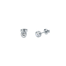 Load image into Gallery viewer, ted baker sinee: mini crystal stud earrings, silver tone, clear crystal
