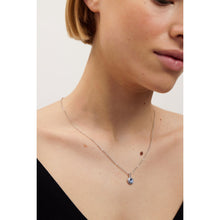 Load image into Gallery viewer, ted baker soltell: solitaire sparkle crystal pendant necklace silver tone, blue crystal