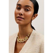 Load image into Gallery viewer, ted baker floressa: pearl flower necklace gold tone