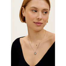 Load image into Gallery viewer, ted baker cherlie: crystal button pendant necklace silver tone, black, clear crystal