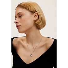 Load image into Gallery viewer, ted baker cherlie: crystal button pendant necklace silver tone, black, clear crystal