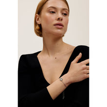 Load image into Gallery viewer, ted baker cherla: crystal button adjustable bracelet silver tone,black, clear crystal