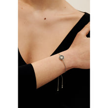 Load image into Gallery viewer, ted baker cherla: crystal button adjustable bracelet silver tone,black, clear crystal