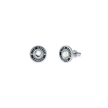 Load image into Gallery viewer, ted baker cherelle: crystal button stud earrings silver tone, black, clear crystal