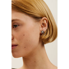 Load image into Gallery viewer, ted baker cherelle: crystal button stud earrings silver tone, black, clear crystal