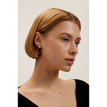 Load image into Gallery viewer, ted baker cherelle: crystal button stud earrings silver tone, black, clear crystal