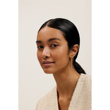Load image into Gallery viewer, ted baker isalie: crystal baguette slinky drop earrings gold tone, clear crystal