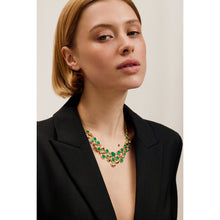 Load image into Gallery viewer, ted baker periela: pebble stone necklace gold tone, green