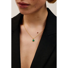 Load image into Gallery viewer, ted baker peralia: pebble stone pendant necklace gold tone, green