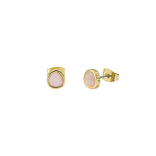Load image into Gallery viewer, ted baker peliea: pebble stone stud earrings gold tone, pink
