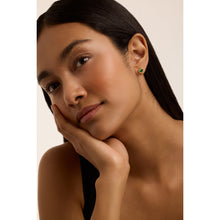 Load image into Gallery viewer, ted baker morlia: monogram heart stud earrings, gold tone, green