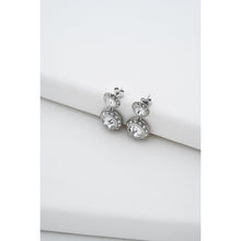 Load image into Gallery viewer, ted baker sollia: solitaire sparkle crystal drop earrings silver tone, clear crystal