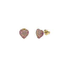 Load image into Gallery viewer, ted baker adoraa: crystal sweetheart adjustable stud earrings gold tone, light pink ombre crystal