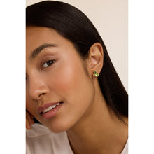 Load image into Gallery viewer, ted baker joyaa: jewel cluster stud earrings, gold tone, green multi crystal